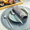 New 304 Stainless Steel Flatware Set Square Head Spoon Hotel Cutlery Golden Cutlery Set