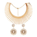 Tribal African Collar Choker Necklace Gold Hyperbole Statement Necklace Bib Chunky Necklaces for Women