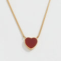 Fenny Wholesale 18K Gold Plated Tarnish Free Hot Seller Sweety Coralline Love Heart Pendant Stainless Steel Necklace for Women