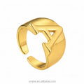 English Letter Ring Opening Adjustable Ring