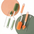 High Quality Premium Silicone Baby Bottle Cleaner Brush Set 360 Degree Cleaning Brush for Nipple Straw Portable Bottle Brush