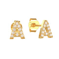 SP Popular 26 Letter Earrings Minimalist S925 Sterling Silver Zircon Small Letter Stud 925 Earrings