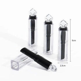 Yueshunxing 11.1mm Spot Wholesale Elegant Temperament Black Transparent Lipstick Tube Lip Balm Tube Empty Lipstick Tube