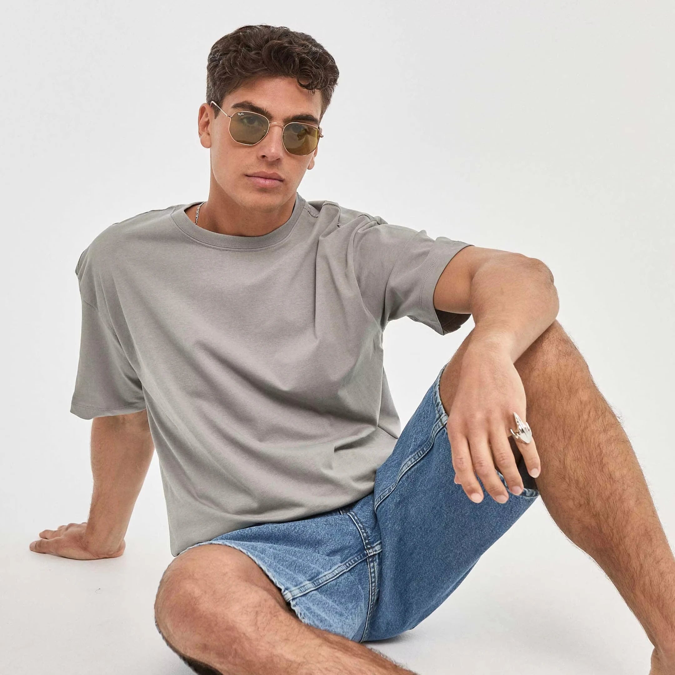 Imperio Shop Men's Unisex Regular Fit Cotton Cafe Color Size S Model Imp9861 O-Neck Short Sleeve Breathable Pattern T-Shirt