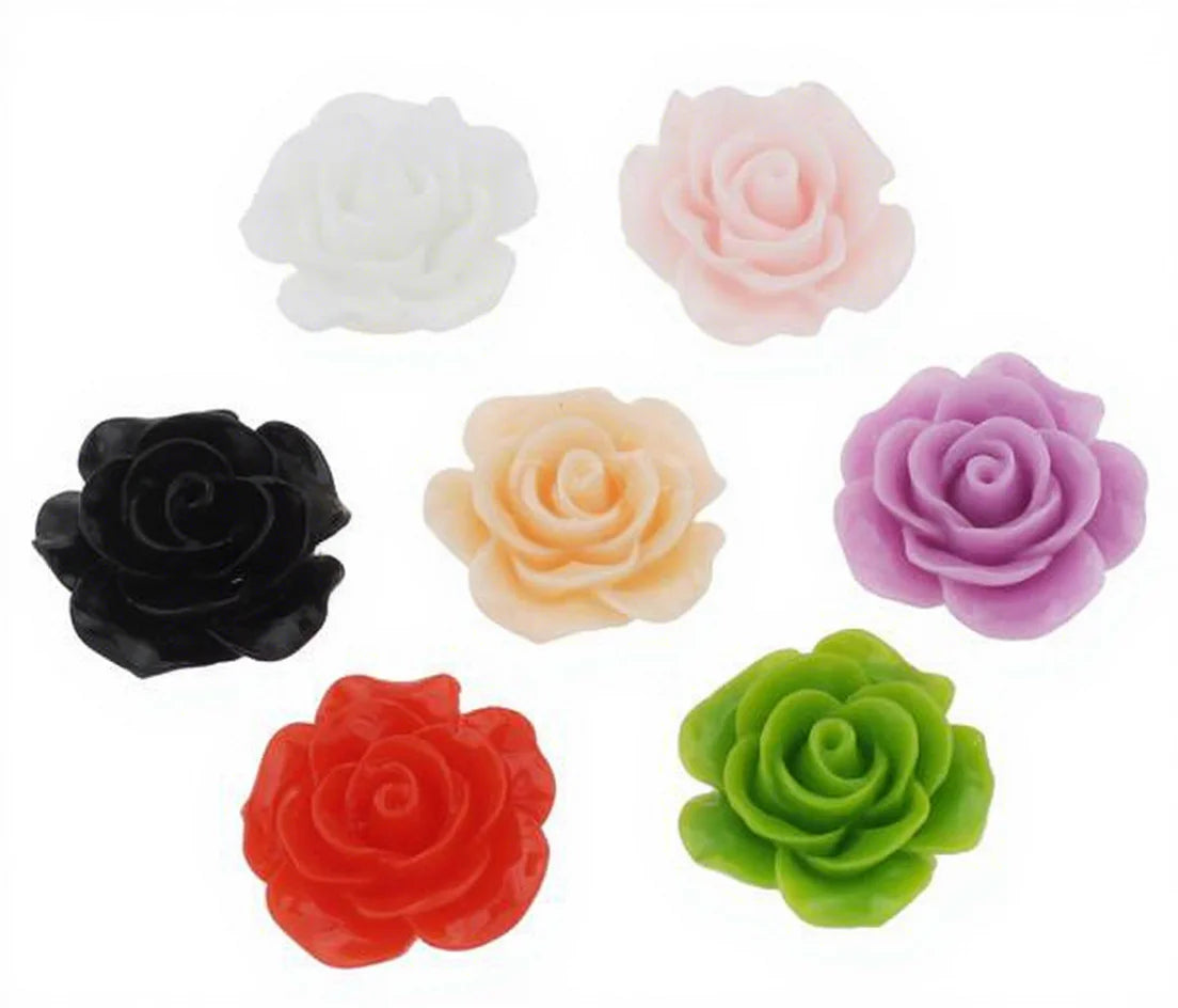 Bulk Wholesale Flat Back Layered Solid Color Resin Flower Cabochon Mixed Colors 19x9mm 1200PCs/Bag 895158