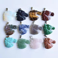 38 mm Natural Gemstone Horse Head Charms Healing Crystal Quartz Yellow Tiger Eye Horse Head Charm Pendant for Men Necklace