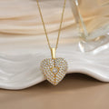 Fashionable Stainless Steel Heart Wing Pendant Necklace with Opening Closing Mechanism Unisex Gift