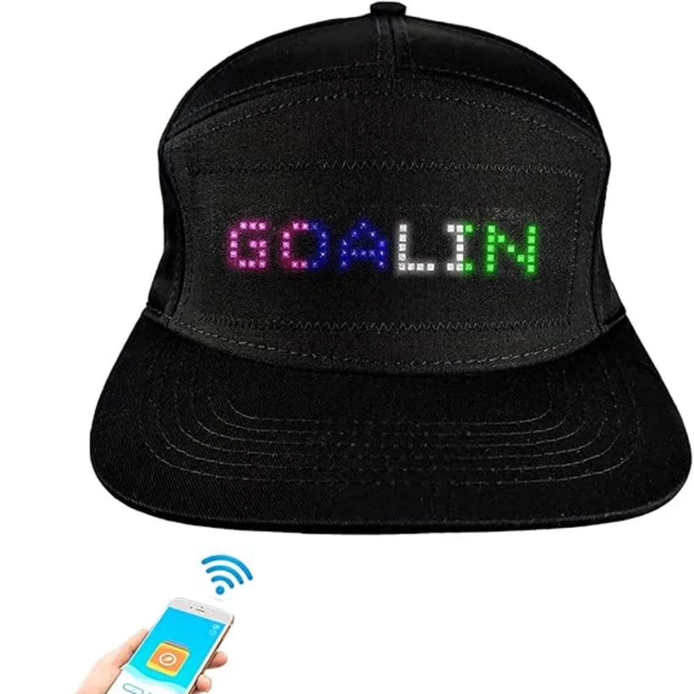 LED Magic Blue Tooth Smart Hat Fancy Cap APP Control Fashion Display Screen Hat