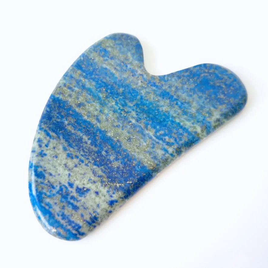 HY Handmade Healing Stones lapis luzil Gua Sha Scraping Tool gemstone Scraper for Face and Body Beauty