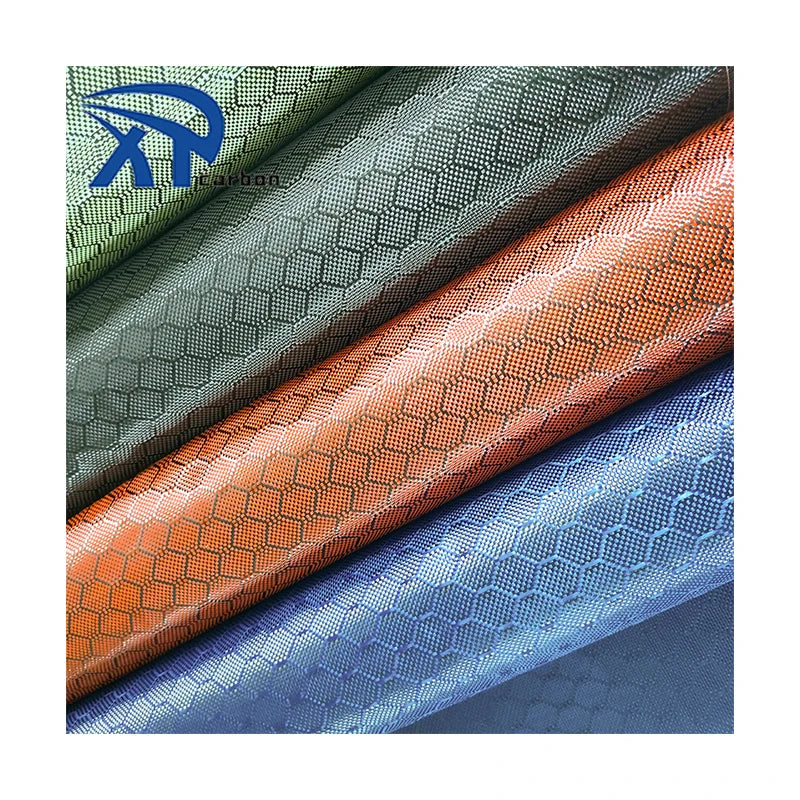 Colorful Honeycomb Hexagonal Carbon Kevlars Aramid Fabric for Tool Protective Housings