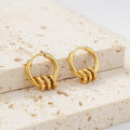 Chris April 316L Stainless Steel Mini Hoop Fashion Jewelry Earrings 18K Gold Plated Spiral Spring Jewelry huggies Hoops Earring