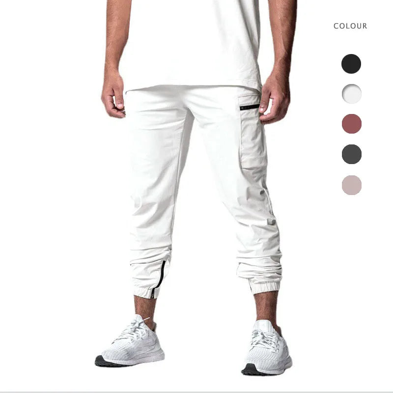 Mens Casual High Waist Straight Cargo Workout Joggers Pants Gym Athletic Tactical Regular Fit Sweatpants with Pockets