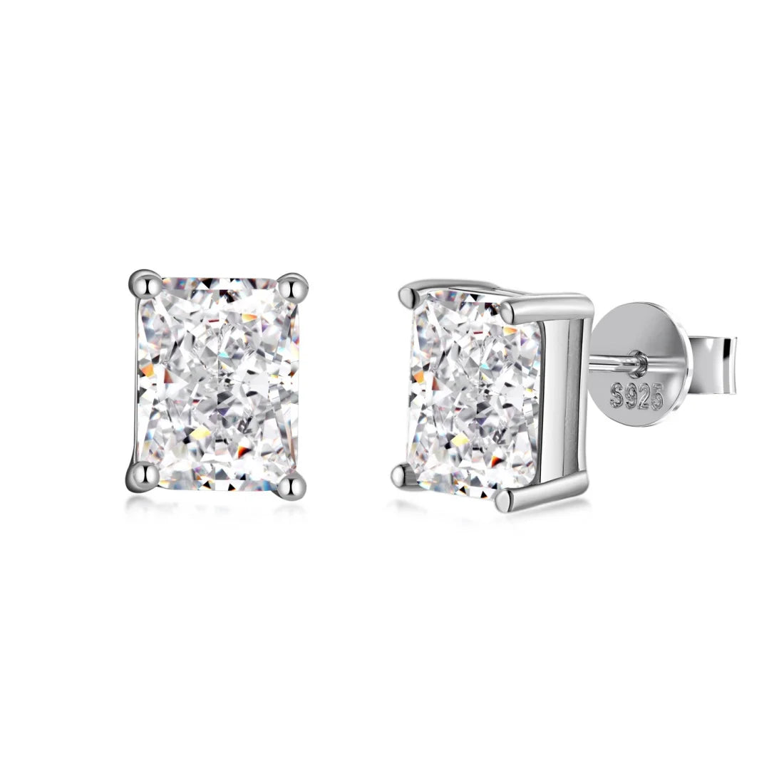 Dylam Custom Square Earring Sterling Silver S925 Jewelry Stud Earrings With 5A Cubic Zirconia Diamond Stone for Women