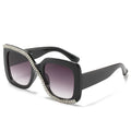 2022 Oversized Square Vintage Square Sunglasses for Ladies Rhinestone Sunglasses Unique Frame With One Piece Diamond Gafas-de-so
