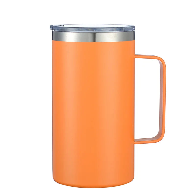 FX Water Bottle 24oz Stainless Steel Double Wall Bottle Colorful Insulation Wide Mouth with Handle Thermos Mug