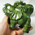 DIY Jade Carved Healing Crystals Gemstones Elephant Statue Figurine Collectible Decoration