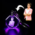 Guangzhou Wholesale Custom logo Crystal Keychains Custom 3d Laser Engraved K9 Crystal Led Key Chain