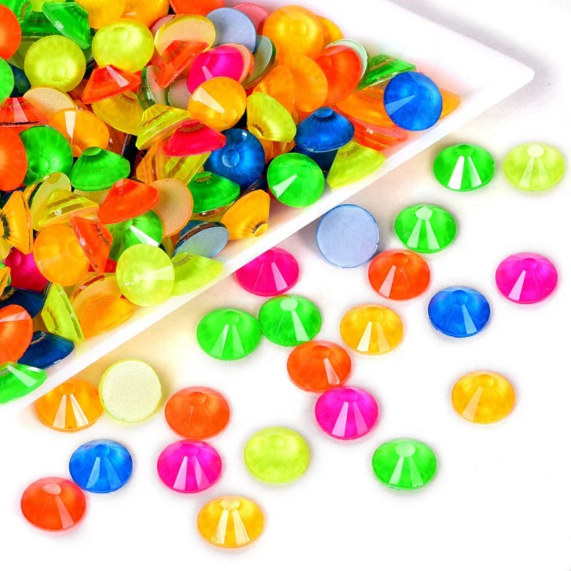 OLeeya Wholesale 2028 Loose Rhinestones in Bulk Flatback Christmas Crystal Neon Nail Art Non Hotfix Rhinestone Sunglasses