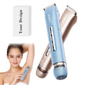 Electric Razor Painless Hair Remover Rechargeable 2 in 1 Built-in LED Light Eyebrow Trimmer & Facial Hair Removal for Women
