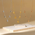 French Clavicle Chain Necklace for Women Stainless Steel with Figaro Chain Gold Plating Beach Shell Pendant Beach Style Jewelry