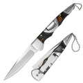 Small Attractive Design Keychain Folding EDC Knife Stainless Steel Blade Push Button Style Wooden for Camping Customizable OEM