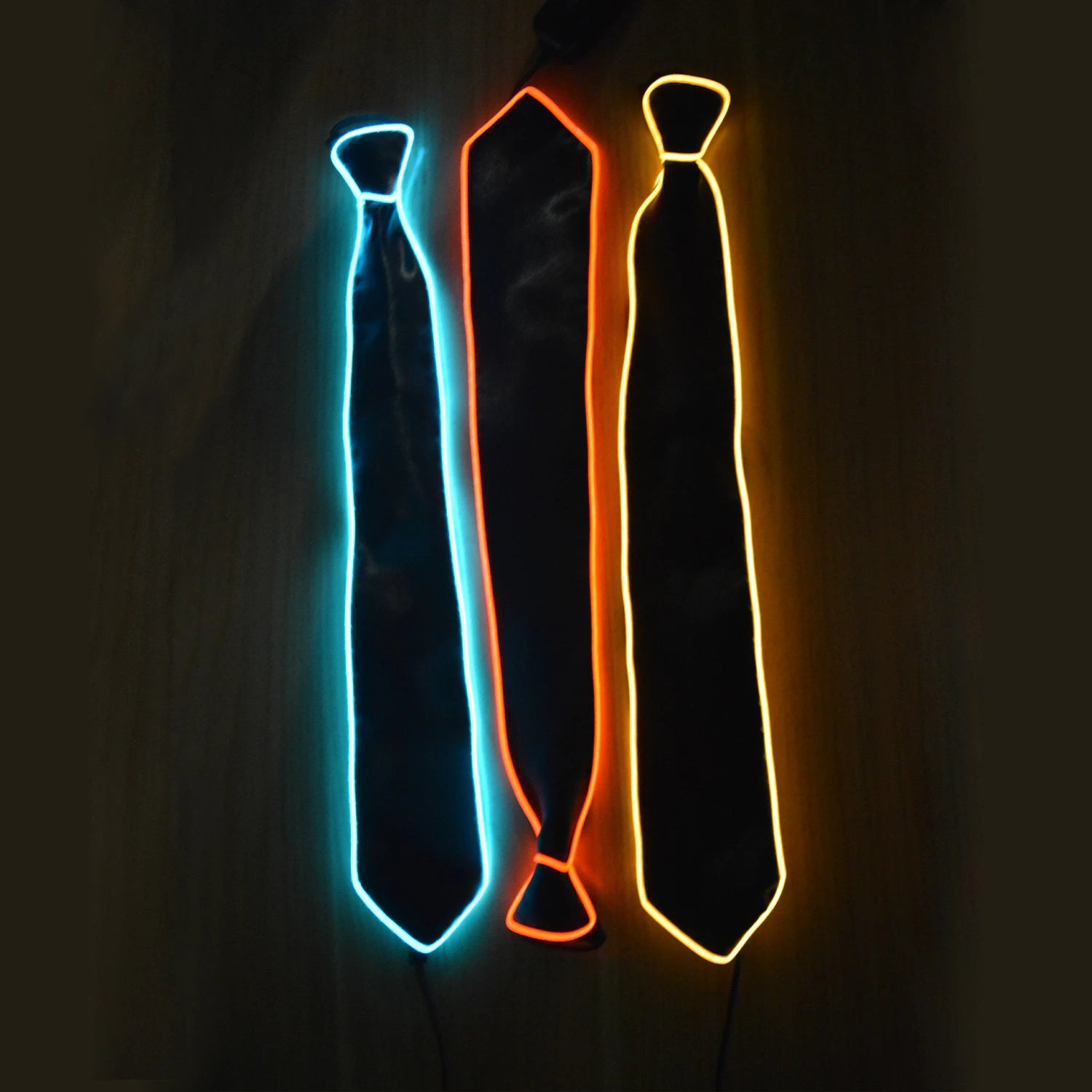 10 Colors Led Wire Tie and Bow Tie Stock Flashing Light Tie for Wedding Party