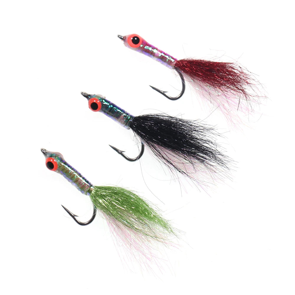 Luminous Fish Eye Epoxy Minnow Streamer Flies Fishing Ice Dubbing Saltwater Fishing Fly Trout Bass Lure Baits Hook