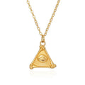 Fashion Unisex Jewelry Eye of Horus Necklace Gold Plated Eye Triangle Pendant Necklace