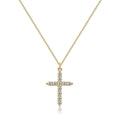 Wholesale Crystal Diamond Religion Jewelry Gold Plated Stainless Steel Chain CZ Micro Pave Cross Pendant Necklace for Women