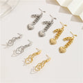 14K Gold Earrings Fashion Jewelry Korean Exaggerated Statement Link Chain Drop Earrings