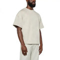 Custom Logo High Quality 300 GSM Heavy Weight Box Fit 100% Cotton Drop Shoulder Oversized Cropped Boxy T Shirts for Men