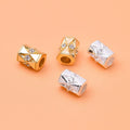 925 Sterling Silver 7.2*5.6mm CZ Zircon Polygon Cylinder Spacers Beads for Jewelry Making Accessories