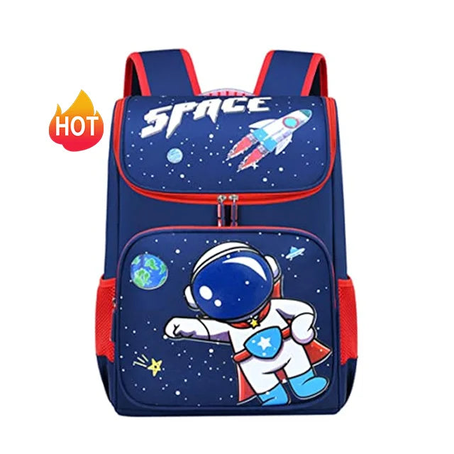 Ready to Ship Wholesale Orthopedic School Bag for Boys Cartoon Spaceman Kids Backpack Primary Student Bookbag Factory