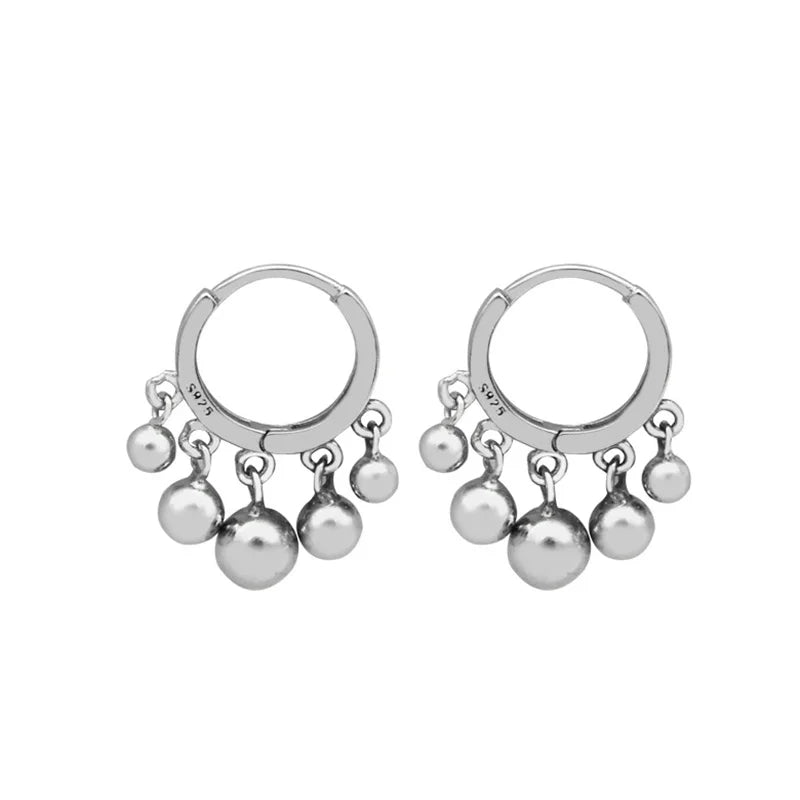 Fashion Multi Ball Charm Earrings for Women Minimalist Fine Jewelry S925 Sterling Silver Ball Dangle Drop Earrings