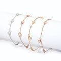 Bezel Setting 3.6 3.9mm Round Cut DEF VS Lab Grown Diamond 14k Gold Bracelet Jewelry