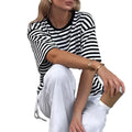Women's Embroidered Solid Crew Neck Short Sleeve T-shirt Fashionable Breathable Quick Dry Anti-Pilling Knitted Casual Style