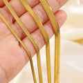K124 Wholesale 18K PVD Gold Plated Stainless Steel Snake Chain Necklace Bracelet 2/3/4/5mm Herringbone Women Fashion Jewelry Set