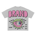 High Quality Men's Oversized Crew Neck T-Shirt 100% Cotton Street Wear With Custom Graphic Vintage DTG Print Hip Hop Style Top