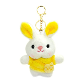 Cute Stuffed Soft Animal Doll Bag Pendant Accessories Rainbow Sakura Rabbit Keyring Backpack Bunny Plush Toy Charm Keychain