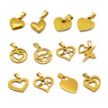 In Stocks 18k Gold Plated Custom Stainless Steel Jewelry Pendant Charms Tiny Heart Charm Pendants for Necklace Making