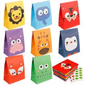 Animal Jungle Safari Theme Handmade Kraft Paper Goodie Bags for Kids with Customizable Logo and Colorful Designs