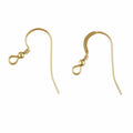 Real Gold Filled S Shape Ear Hooks With 2mm Bead Gold Ear Hooks Jewelry Findings & Components