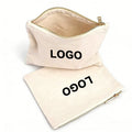 Custom Logo Cotton Canvas Makeup Bag Cosmetic Bag Wrist Multipurpose with Zipper Travel Pencil Bag Toiletry Storage Pencil Cases