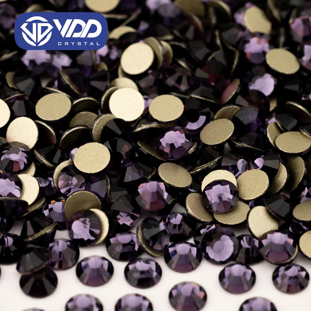 VDD 035 Tanzanite High Quality Glass Rhinestones Crystal Glod Back Flatback Strass Stones Nail Art DIY Crafts Decorations