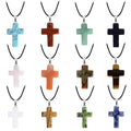 Wholesale Plated Religious Cross Pendant Charm Natural Rose Quartz Jade Turquoise Colour Mixture Featuring Topaz Agate Opal