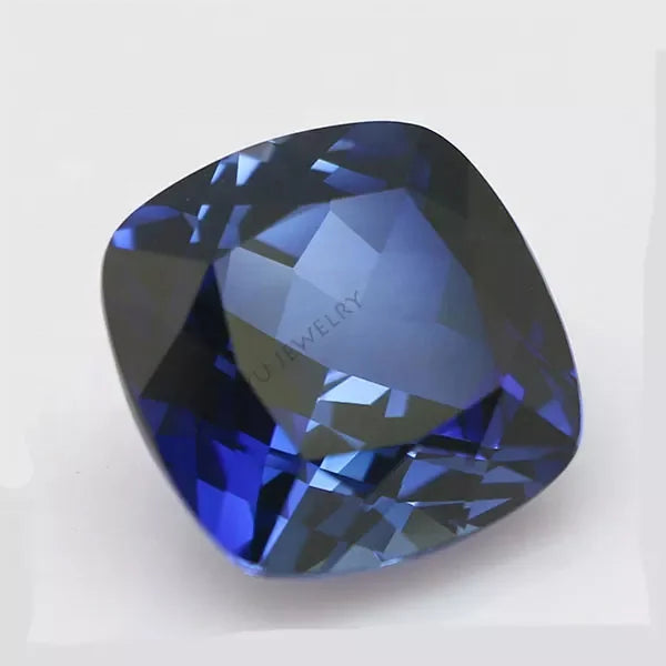 Wholesale Custom Made Asscher Cut Synthetic Heat Treated Grade AAA 33# Blue Sapphire