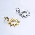 Mini Stainless Steel Charm Sun Flower Shape Gold Plated Small Pendant Metal Charm for Jewelry Making