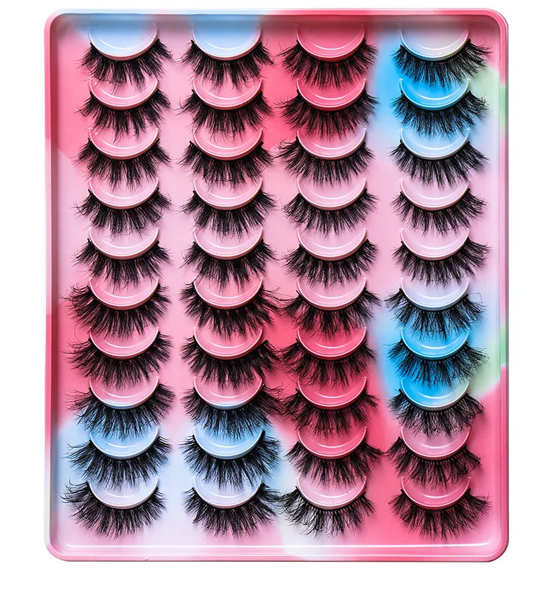 20 Pairs 3D Faux Mink Eyelashes Natural Thick Long False Eyelashes Dramatic Fake Lashes Makeup Extension Eyelashes Maquiagem