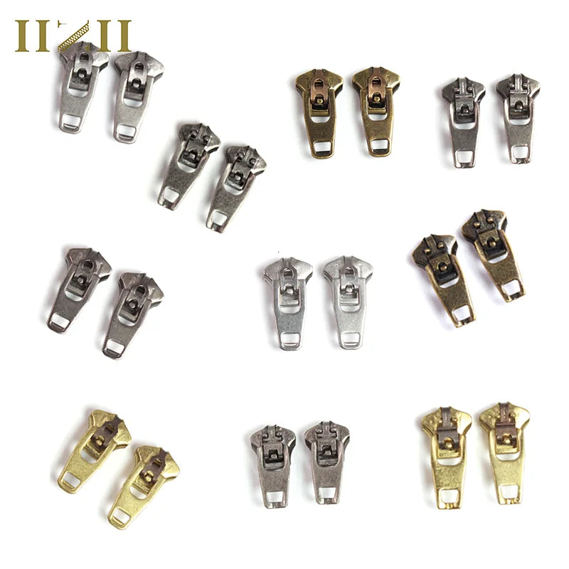 China Factory 4.5 YG Antique Silver Brass Denim Metal Zipper Slider