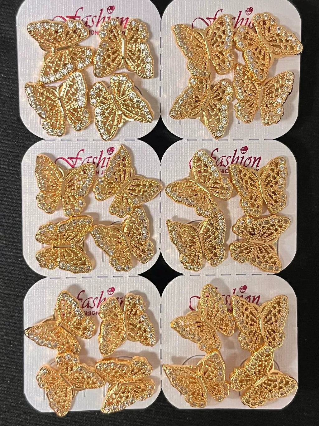 Diamond Earrings butterfly Heart Full-diamond Stylish Small Gold-plated Accessories for Wholesale N208104